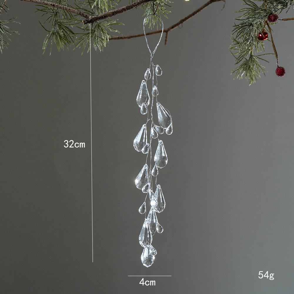 1Pcs Christmas Decoration Crystal Snowflake Hanging Xmas Tree Pendant Ornaments for Home Decor Party 2025 New Year Supplies
