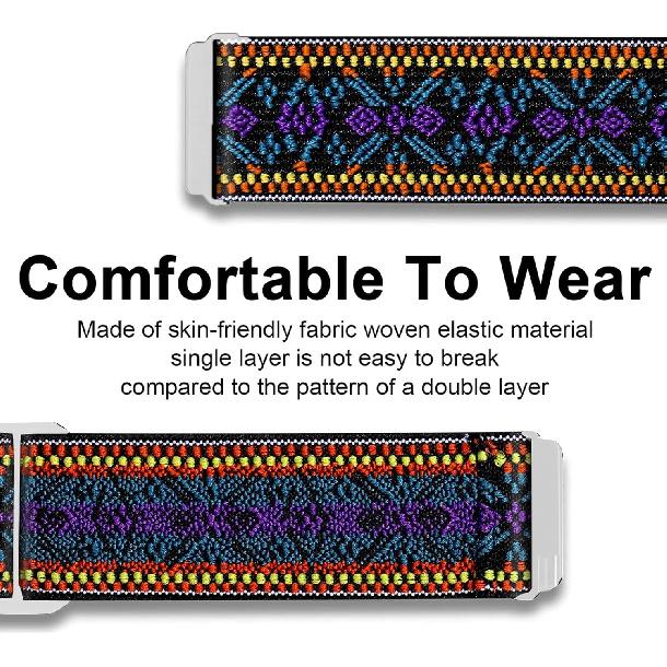 Compatible for RUIMEN Smart Watches Bands, 22mm Stretch Elastics Nylon Adjustable Replacement Strap Accessories for Men & Women Compatible for RUIMEN