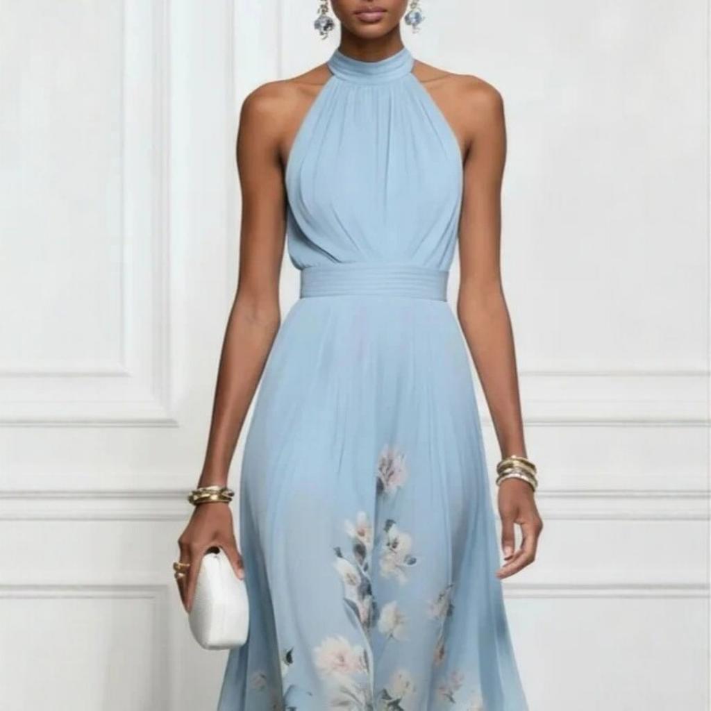 Fall New V-neck Waist Cinched Ruffled Elegant Women's Dress Cross-border Women's Clothing