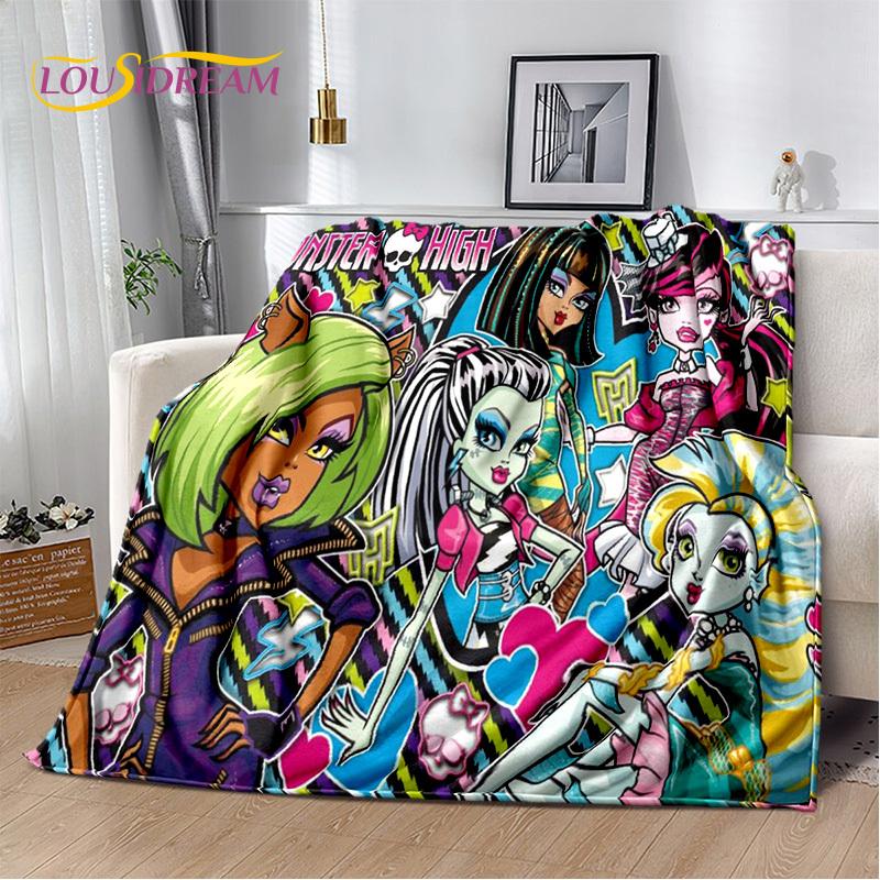 

Мягкие одеяла с героями мультфильмов Monster High Draculaura Vampire, сохраняющие тепло, удобные для пикника, кровати, дивана, дома, спальни, детей 30x40in