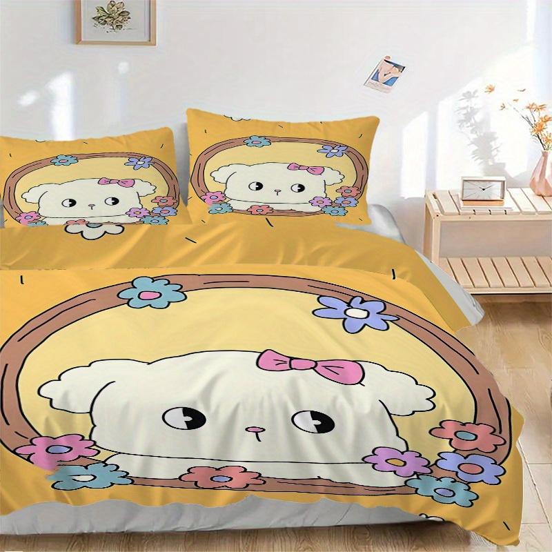 

3pcs Cute Animal Print Bedding Set, Suitable for Bedroom Decoration, (Includes 1 Duvet Cover And 2 Pillowcases, Quilt Not Included) yy250822199 135x200cm