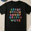 Kids Alphabet Monster Cartoon Print Crewneck Summer Casual Sports T-Shirt
