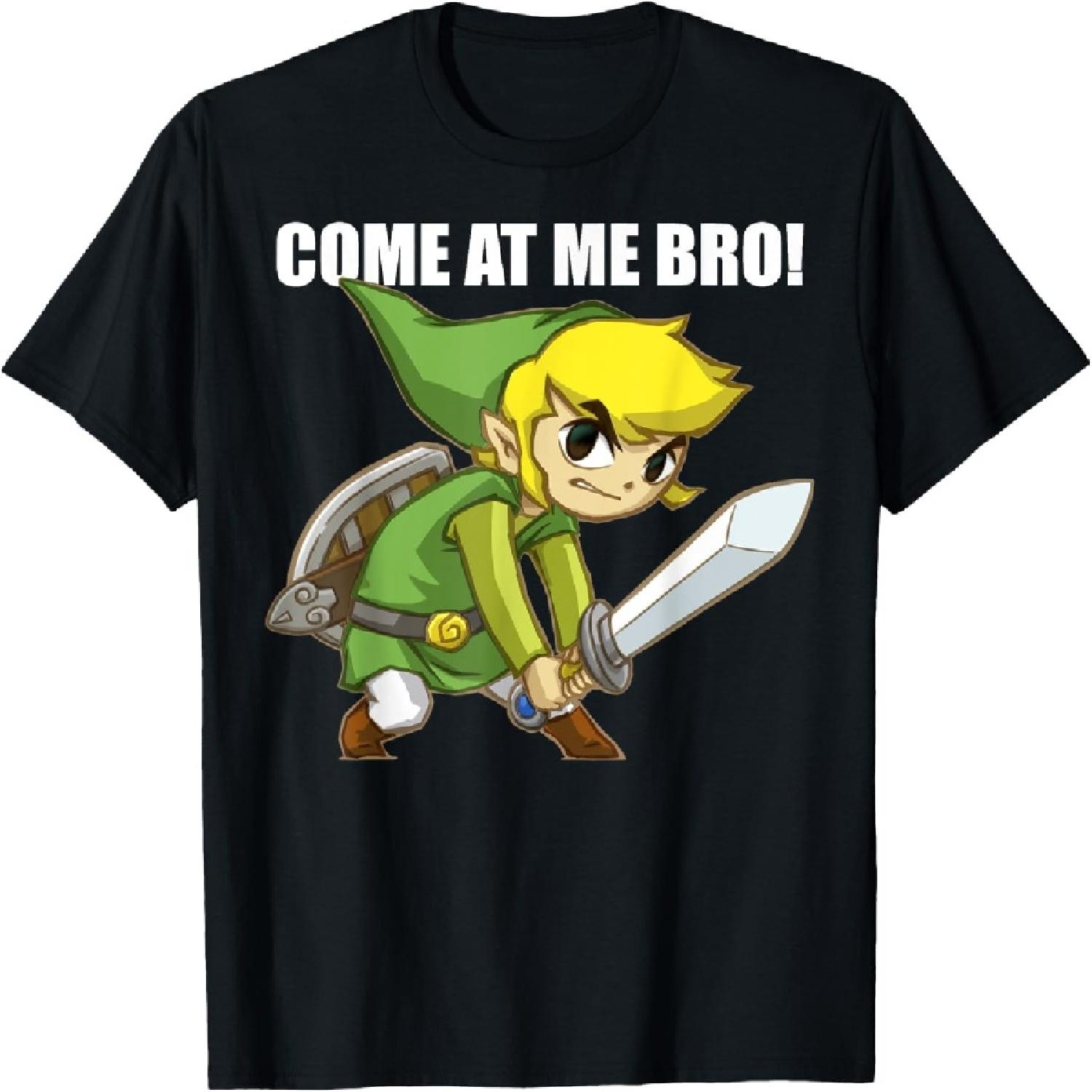 Legend Of Zelda Come At Me Bro! Link Action Pose T-Shirt S