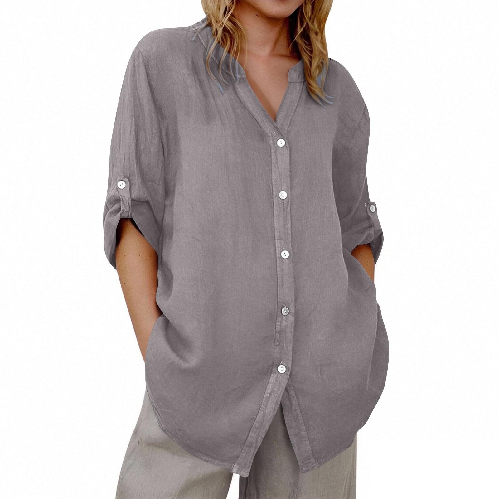 

Women s V-neck 3/4 Sleeve Color Cardigan Top XL
