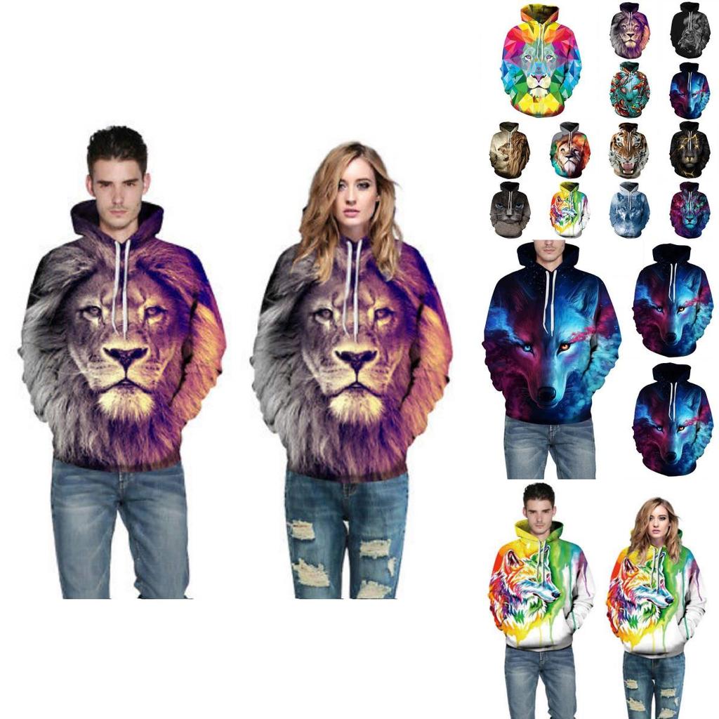Vibrant Skull Print Digital Pullover Hoodie For Men Comfortable Loose Fit