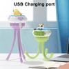 Stroller Fan Built-in Large Battery USB Fast Charging 5 Wind Speeds Cartoon Animal Swim Ring Design Portable Cooling Fan