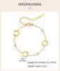 Clover Bracelet for Women, Lucky Five Leaf Charms Stainless Steel Adjustable Hand Chain Bracelet, New Fashion Accessories