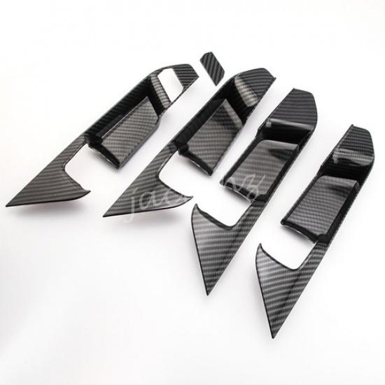For Toyota RAV4 -2024 Interior Door Handle Surrounds Trims Carbon Fiber