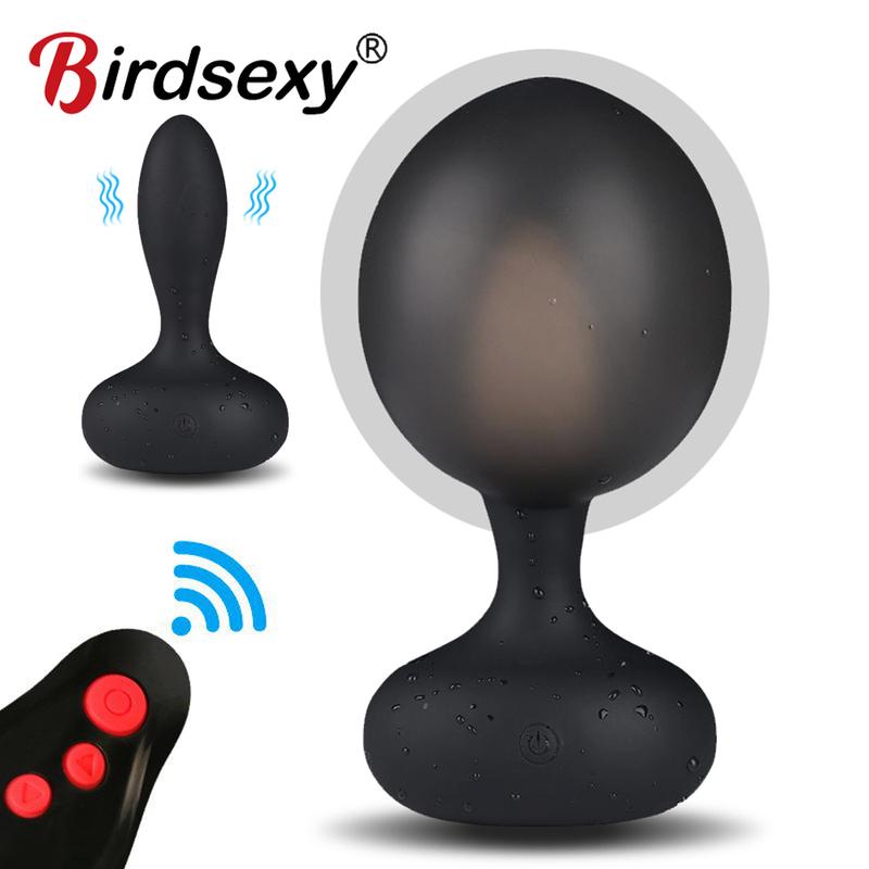 Anal Plug Inflatable Man Prostate Vibrator Massager Remote Male Vibrator Sex Anal Vibrators Sex Toys Huge Creampie Dildo for Men