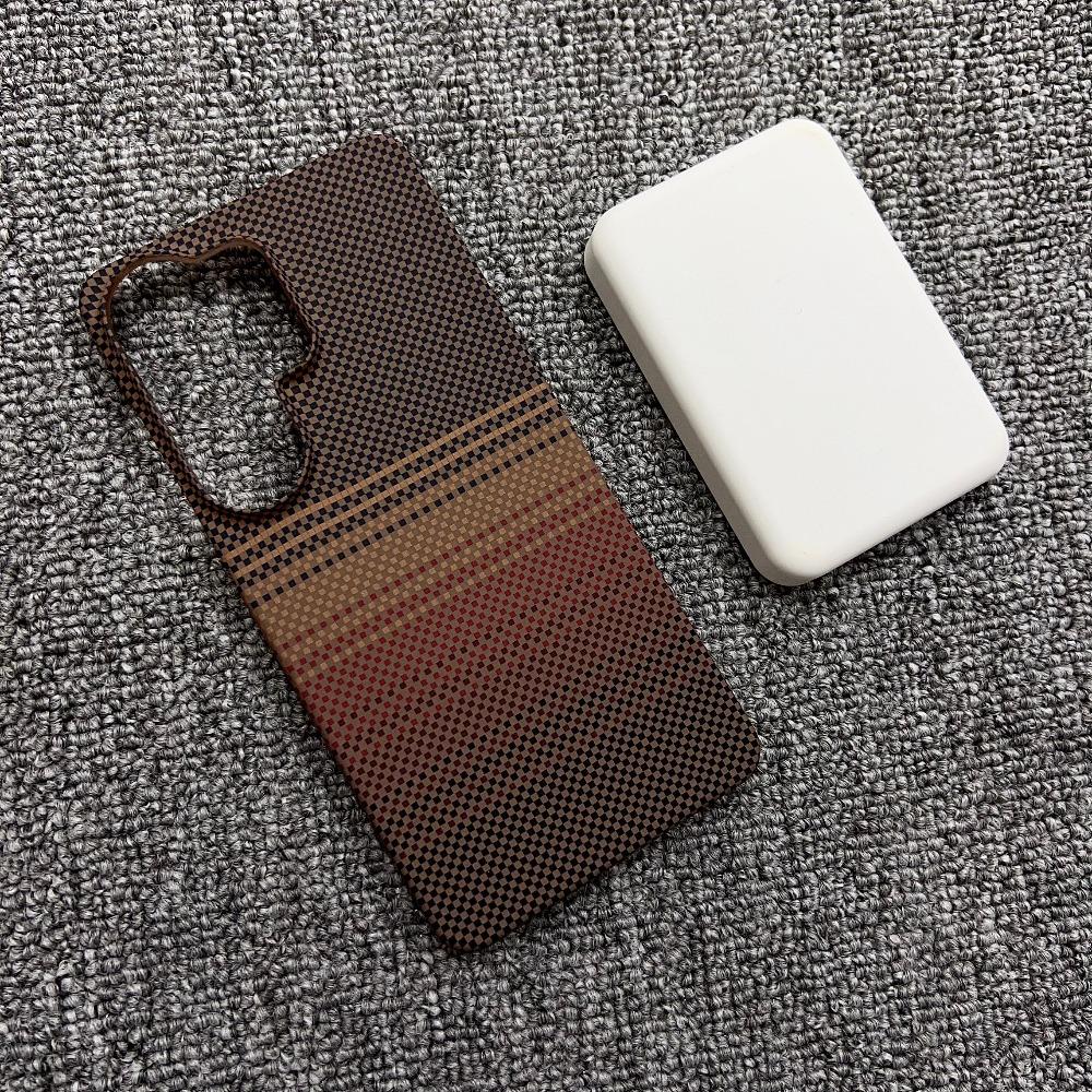 New Carbon Fiber Kevlar Pattern Phone Case for Samsung Galaxy S23 S24 S25 Ultra S26 Plus for Magsafe Magnetic Protective Cover23
