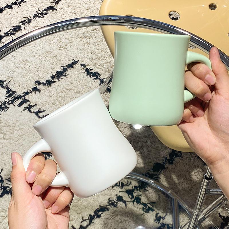 Household Cup Ins Wind Simple Cream Yellow Ceramic Mug Coffee Cup Couple Water Cup