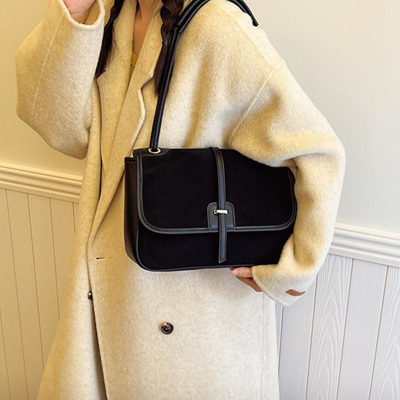 Ретро кожаные сумки подмышки для женщин французские сумки через плечо большой вместимости — фото 4