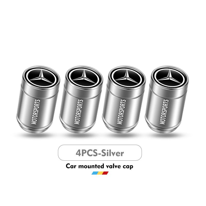 

GLC GLB 4PCS Car Air Tire Valve Caps Aluminum Wheel Tyre Stem Cover For Mercedes Benz W202 W212 W126 W140 W168 W177 CLS GLE GLC