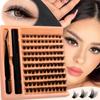 120Pcs Diy Lashes Extension Kit Fluffy Lash Clusters Set Individual Eyelashes With Bond Seal And Lash Tweezer Makeup At Home