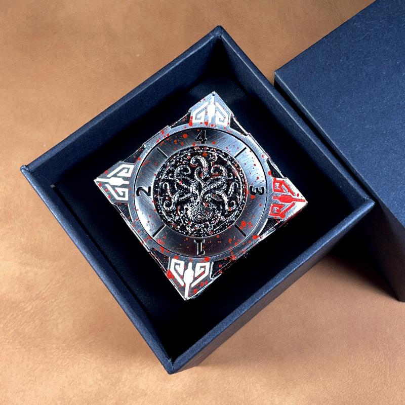Spinner Würfel 7-in-1 Metall DND Würfelset Drachen Metallic D&D Würfel mit Geschenkbox für Dungeons and Dragon Spiel, RPG Rollenspiel Tischspiel Geschenke