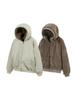 Unisex Reversible Fleece-Lined Hooded Cotton Jacket, Thick & Solid Color.