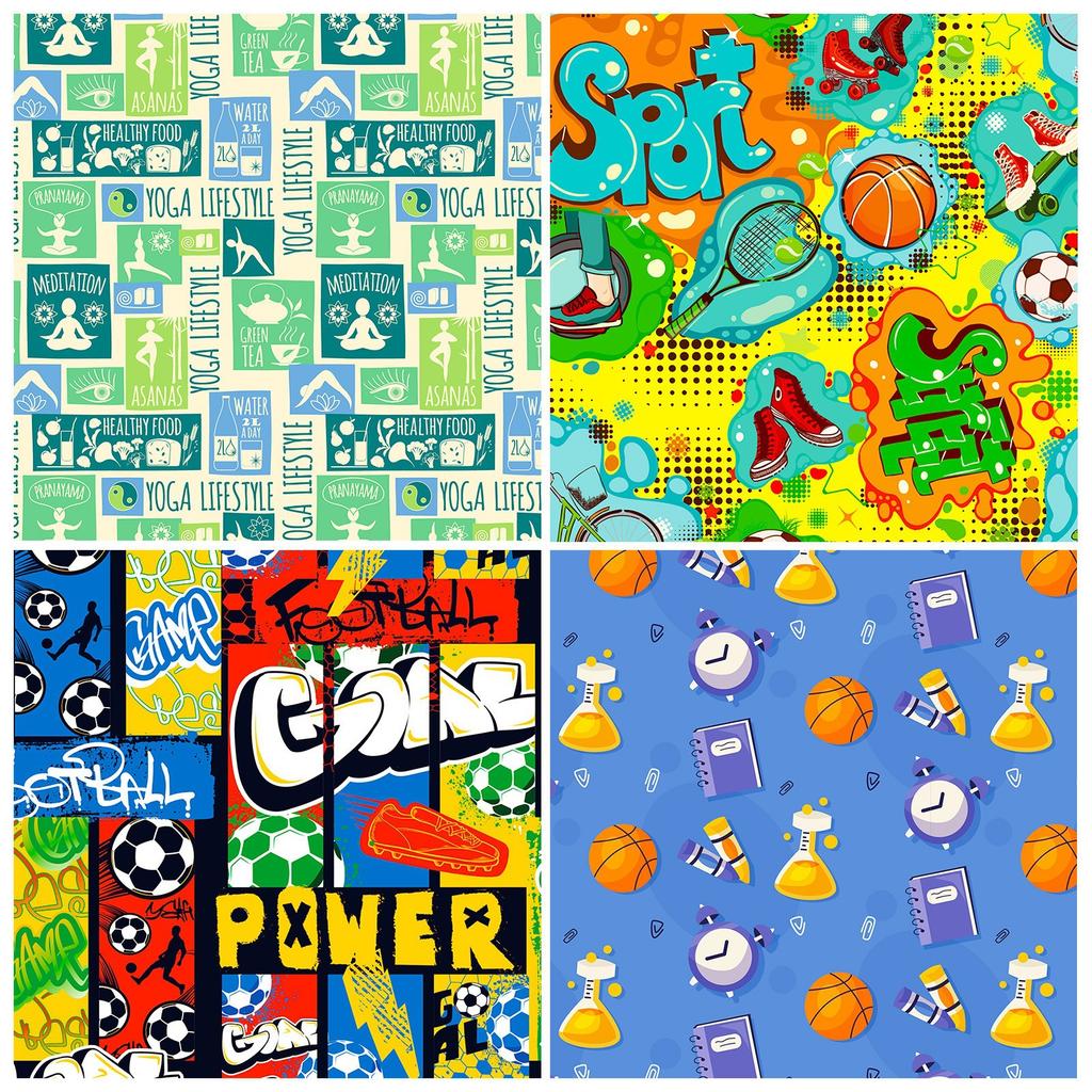 12 Photo Albums Decorative Cut Paper Sports Theme Hand Account Material Background Paper 6 Inch Card Paper