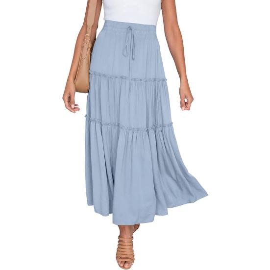 Dámská sukně Atraktivní s vysokým pasem Boho styl Plážová sukně Dámská móda Ležérní plážová sukně Maxi sukně na dovolenou