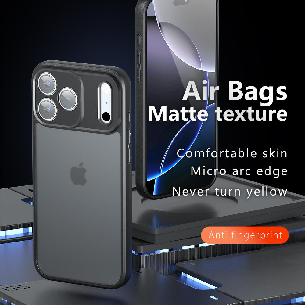 For iPhone 17 Pro Max Case Drop Proof TPU+PC Matte Back Phone Cover
