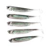 5Pcs/lot Fishing Soft Bait 7CM 7.5CM 1.7G 2.3G 2.7G T Tail Fish Fishing Lures Rainbow Color Sequin Swing Fishing Spinner Bait