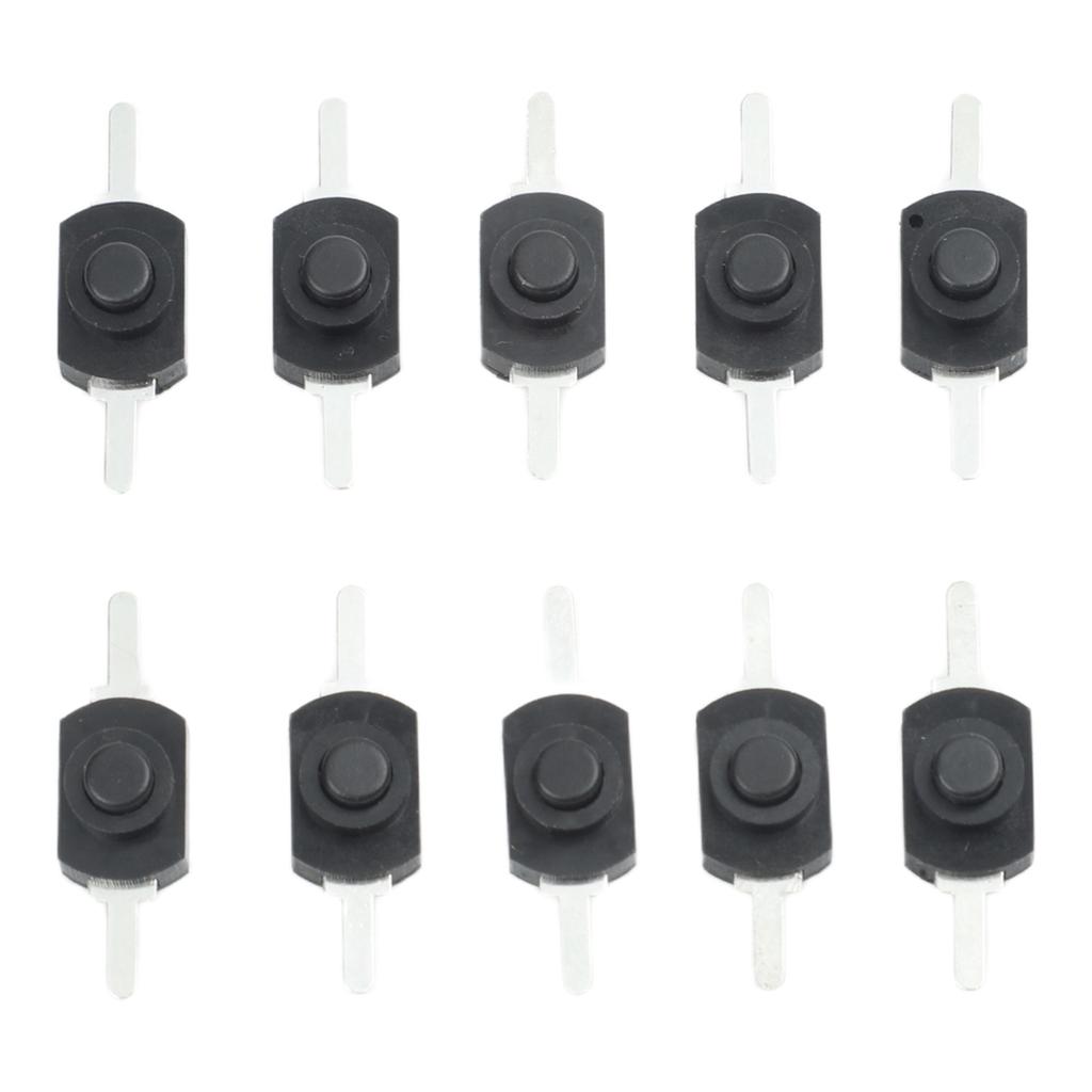 10PCS 1A 30V Black Latching On Off Mini- Push Button Switch Copper Switch For Electric Torch Self Locking