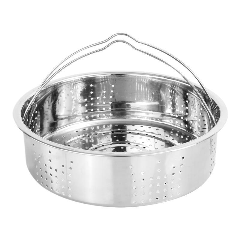 304 Stainless Steel Double Layer Steamer Rack with Egg Holder and Variable Hole Sizes