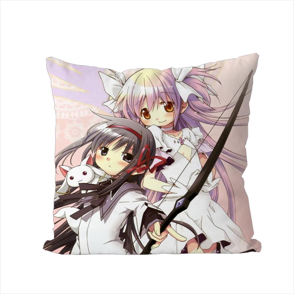 Puella Magi Madoka Magica Pillow Case For Car Sofa Decorative Home Doublesided Print Plush Square Throw Pillow Cushion Cover