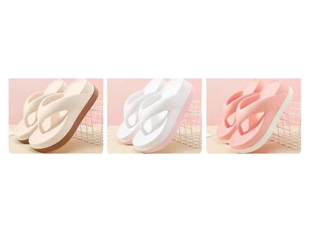 Damskie klapki letnie na grubej podeszwie: Antypoślizgowe, wygodne kapcie domowe/zewnętrzne na 2025