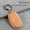 Leather Car Key Case Cover Shell Fob for Hyundai Grand Prix GN7 IONIQ6 Nuovo Kona Genesis Coupe Sonata Ix35 Protector Keychain