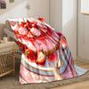 A Strawberry Cake Topped with Whole Berries, Whipped Cream, and Syrup. for All Seasons Blanket Lunch Break Throw Gift