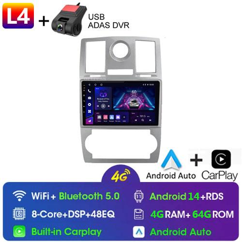 Car Radio Android 13 Carplay For CHRYSLER 300C 2004 - 2011 GPS Navigation Android Auto Stereo BT Wifi Video Bluetooth