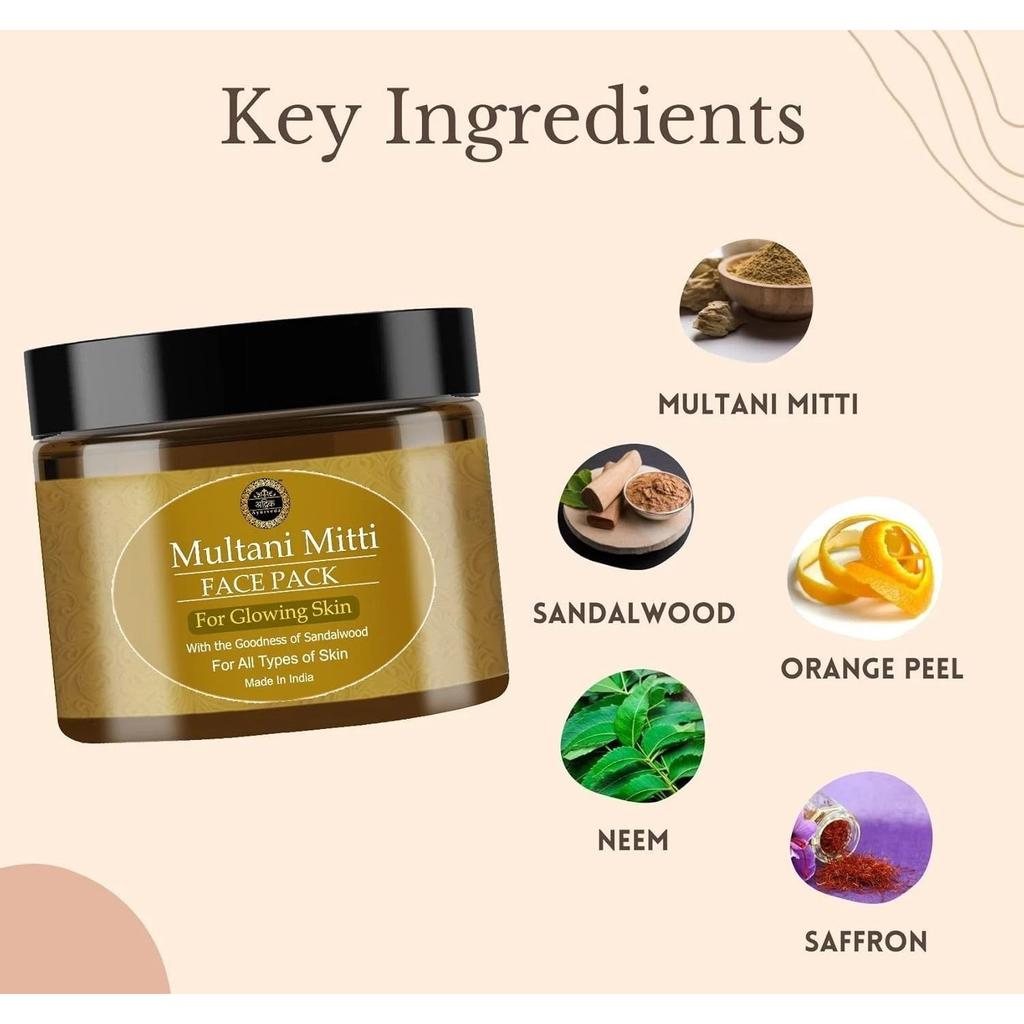 Advik Ayurveda Multani Mitti Face Pack For Glowing Skin 70gm