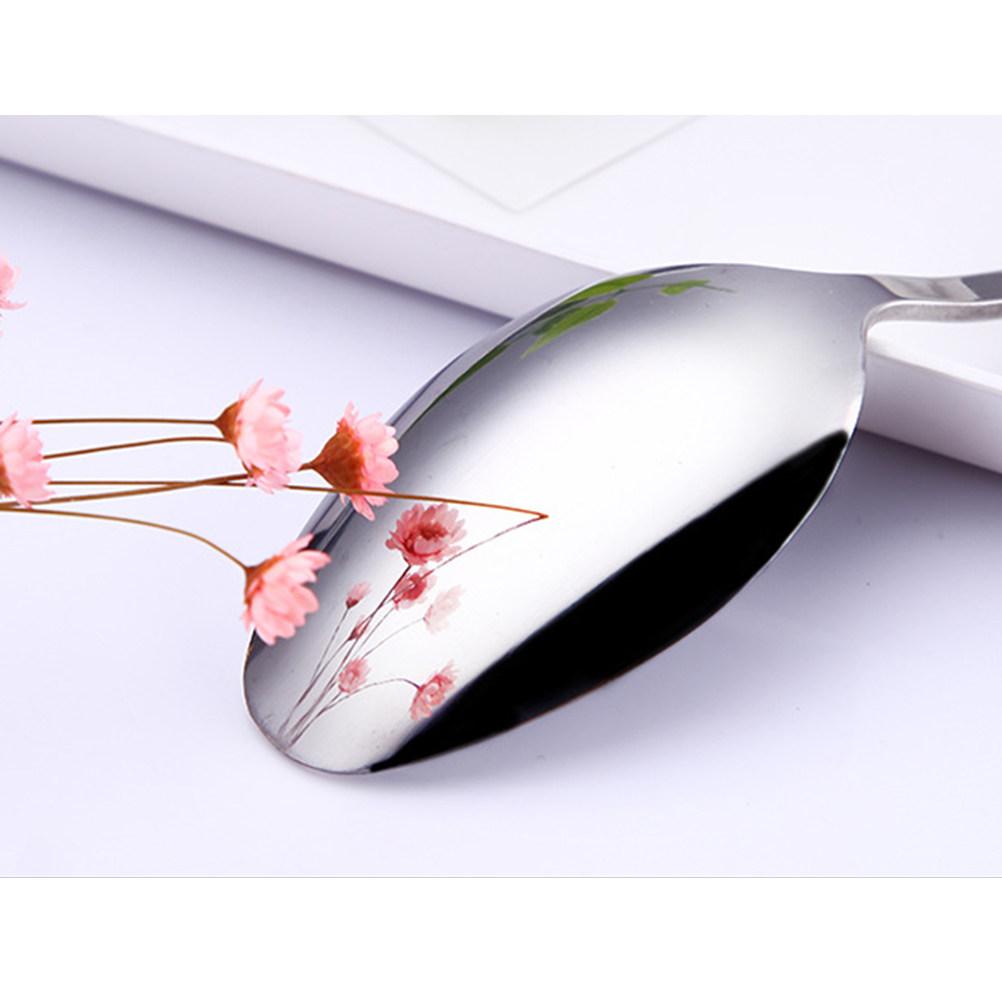 Mirror Polished Stainless Steel Spoon with Curved Handle High End Appetizer Serving Tool for Cocktail Party Banquet Display