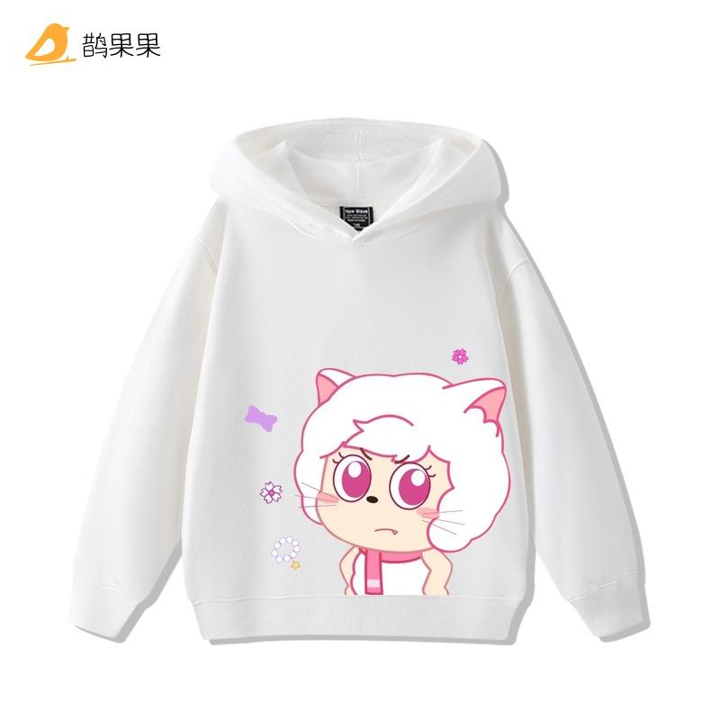 Niedliches Q-Version Bedrucktes Pleasant Goat und Big Big Wolf Kapuzensweatshirt für Herbst und Winter für Jungen und Mädchen Langärmeliges Oberteil