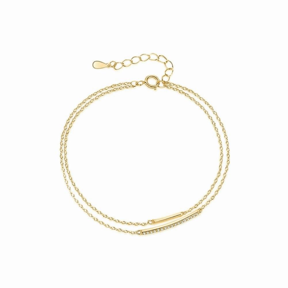Lightweight Silver Bracelet Double Layer Pulseras Mujer Korean Fashion Zircon Chain Bracelet Women золотой