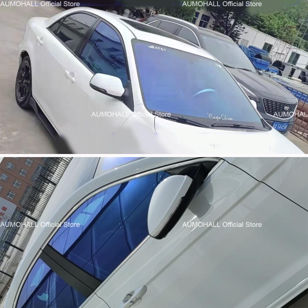 60 % Lichtdurchlässigkeit (VLT) Tiefblaue Solarfolie für Auto-Windschutzscheiben, Tönungsfolie für die vordere und hintere Fensterscheibe, Solarfolie, Tönungsaufkleber, Schutz der Windschutzscheibe