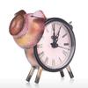 Piggy Clock Handmade Vintage Metal Piggy Figurine Mute Table Clock Practical Clock Operated by One AA Battery (not