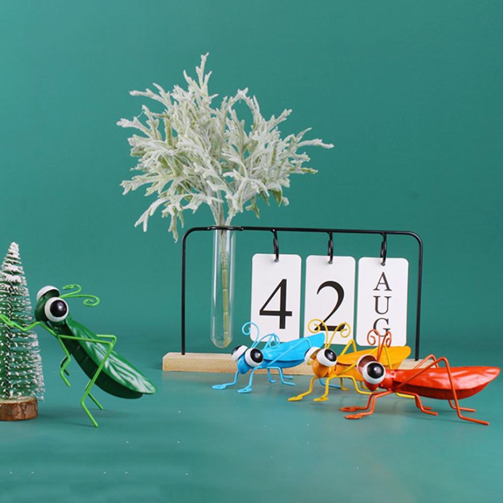 3D Simulation Metal Locust Ornament Bonsai Decor Creative Adornment Patio Crafts