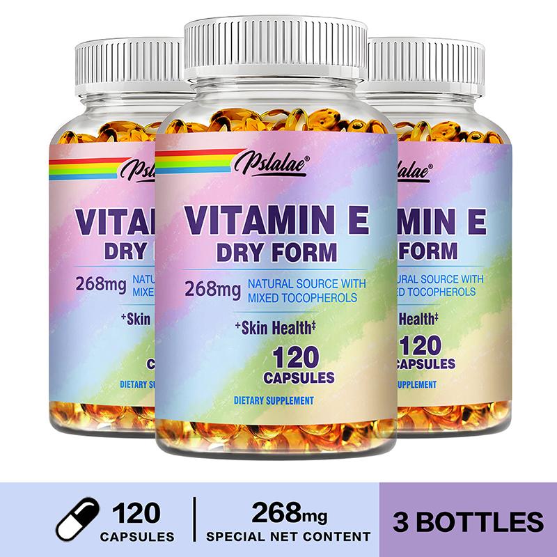 Pslalae Vitamin E 268mg Dry Form Capsules 120pcs — Antioxidant Support, Daily Wellness, Nutritional Support