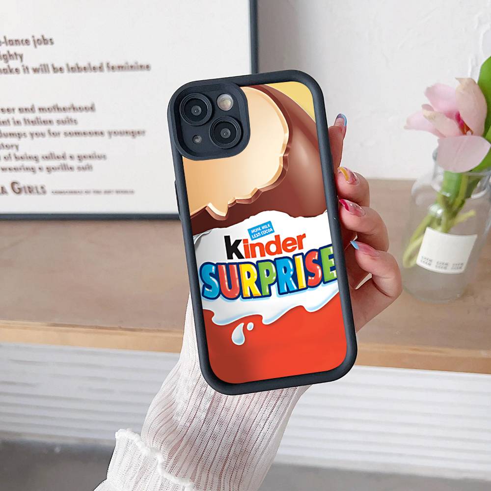 Cute Kinder Surprise Eggs Logo Phone Case For IPhone 16 15 14 Plus 13 12 11 17 Pro Max Pro Soft Cover