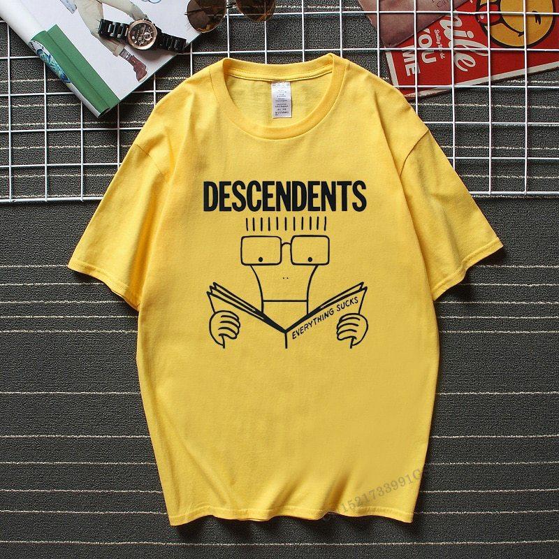 Descendents Wszystko ssie Śmieszny Top T-shirt Top Moda Streetwear Camisetas Wysokiej Jakości Bawełna Camisas Hombre T-shirty Męskie