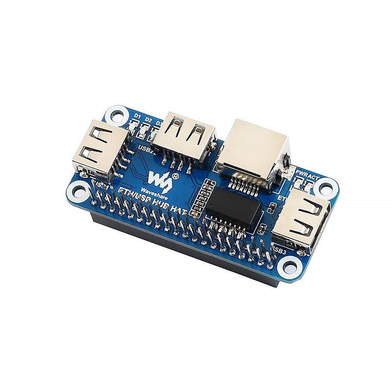 Raspberry Pi Zero 2W USB to Ethernet Adapter & USB Hub Expansion Board