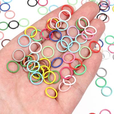 50Pcs Multicolor Charm Metal 8 10mm Single Loops Jump Rings DIY Jewelry Findings Closed Ring For Keychain Bracelet Accessories