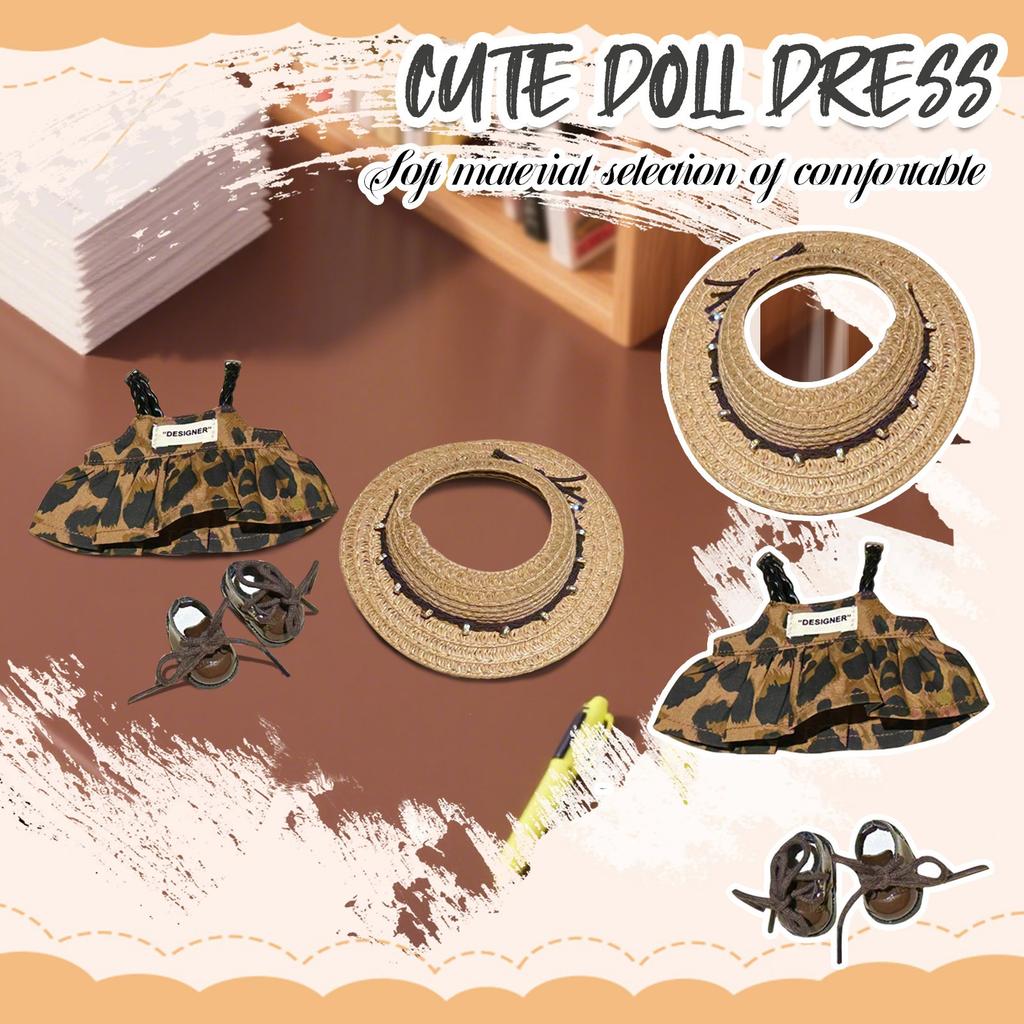 Doll Clothes Set 17cm Doll Accessories Love Heart Top Scarf Hat No Dolls