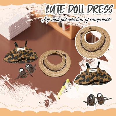 Ensemble de vêtements pour poupée de 17 cm, accessoires inclus : haut en forme de cœur, écharpe et chapeau (poupée non incluse).