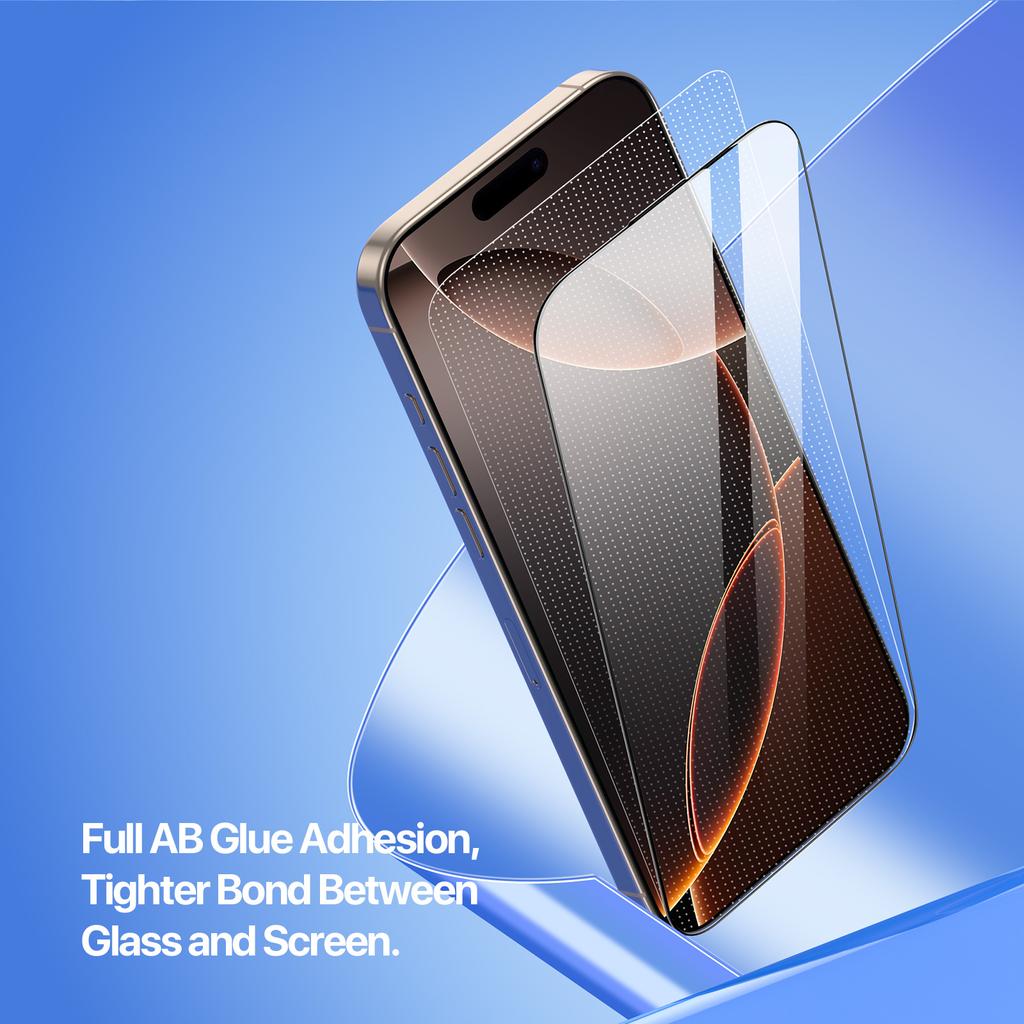 For iPhone 16 Pro Screen Protector DUX DUCIS Roga Series 2.5D High Aluminium Glass Film with Easy Installation Kit