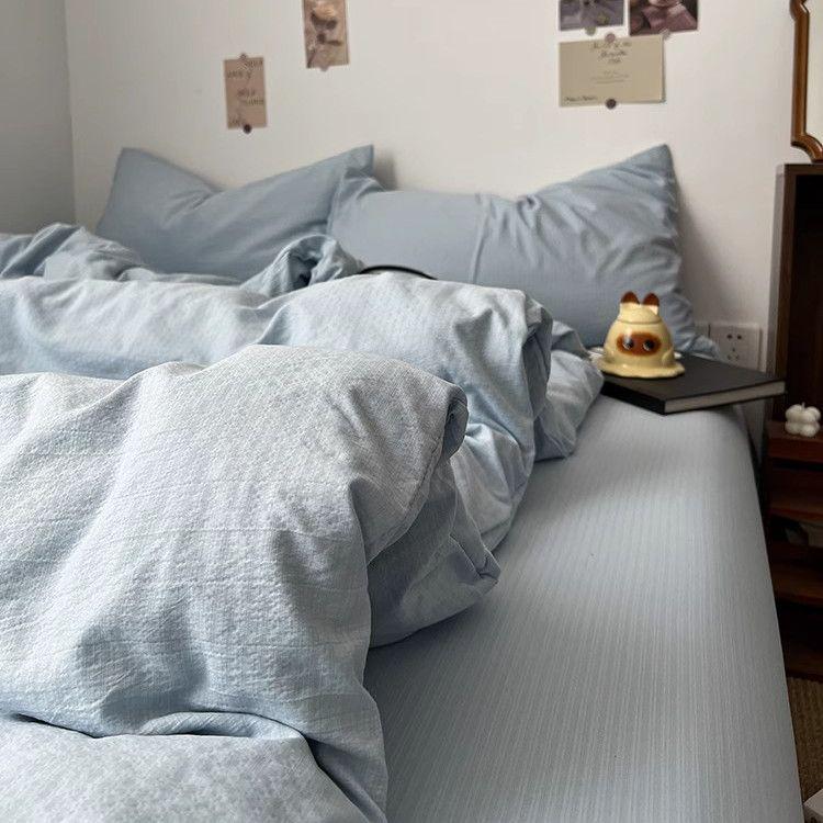 G5Zins Super Weiches Doppel-Gaze Bettwäsche-Set - Bettbezug & Laken - Für Alle Jahreszeiten, Perfekt für Studentenwohnheime.