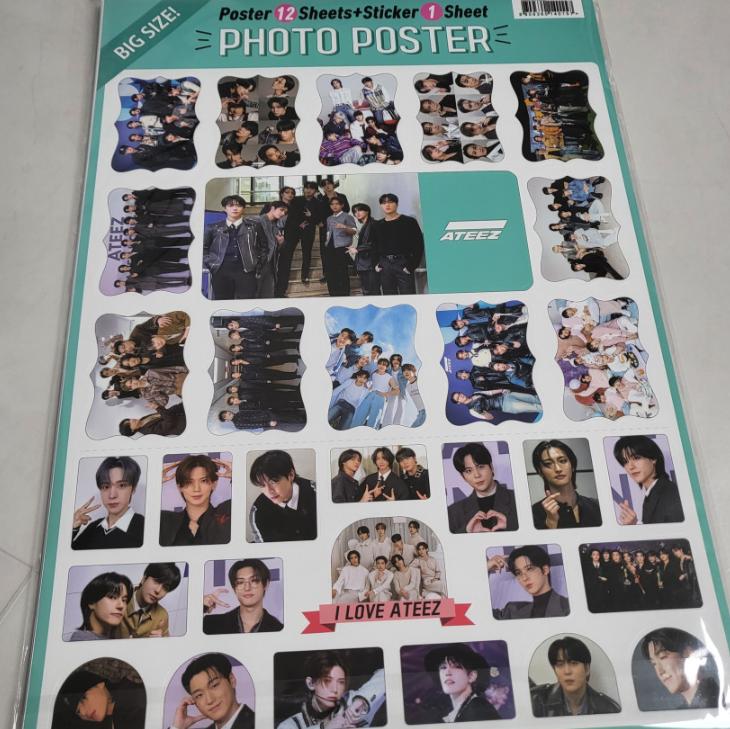 ATEEZ Poster & Sticker Set 12pcs K-pop Fan Goods
