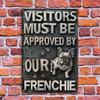 Vintage French Bulldog Metal Poster, Funny Wall Art for Home Bar