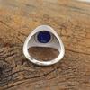 Natural Lapis Lazuli Ring, Mens Signet Ring,  925 Sterling Silver Ring, Anniversary Rings for Men, Wedding Men's Ring, Pinky Ring, Band Ring